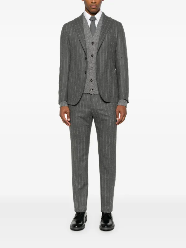 TAGLIATORE ストライプスーツ　ダークグレー Tagliatore ストライプ スーツ | グレー | FARFETCH JP
