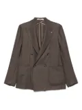 Tagliatore wool double-breasted blazer - Brown