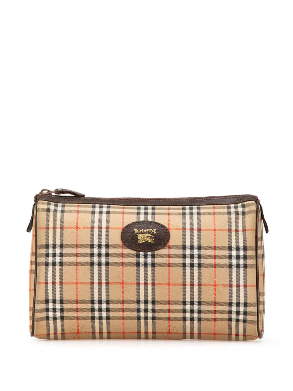 Pre-owned Burberry 20th Century Haymarket Check Canvas Clutch Bag