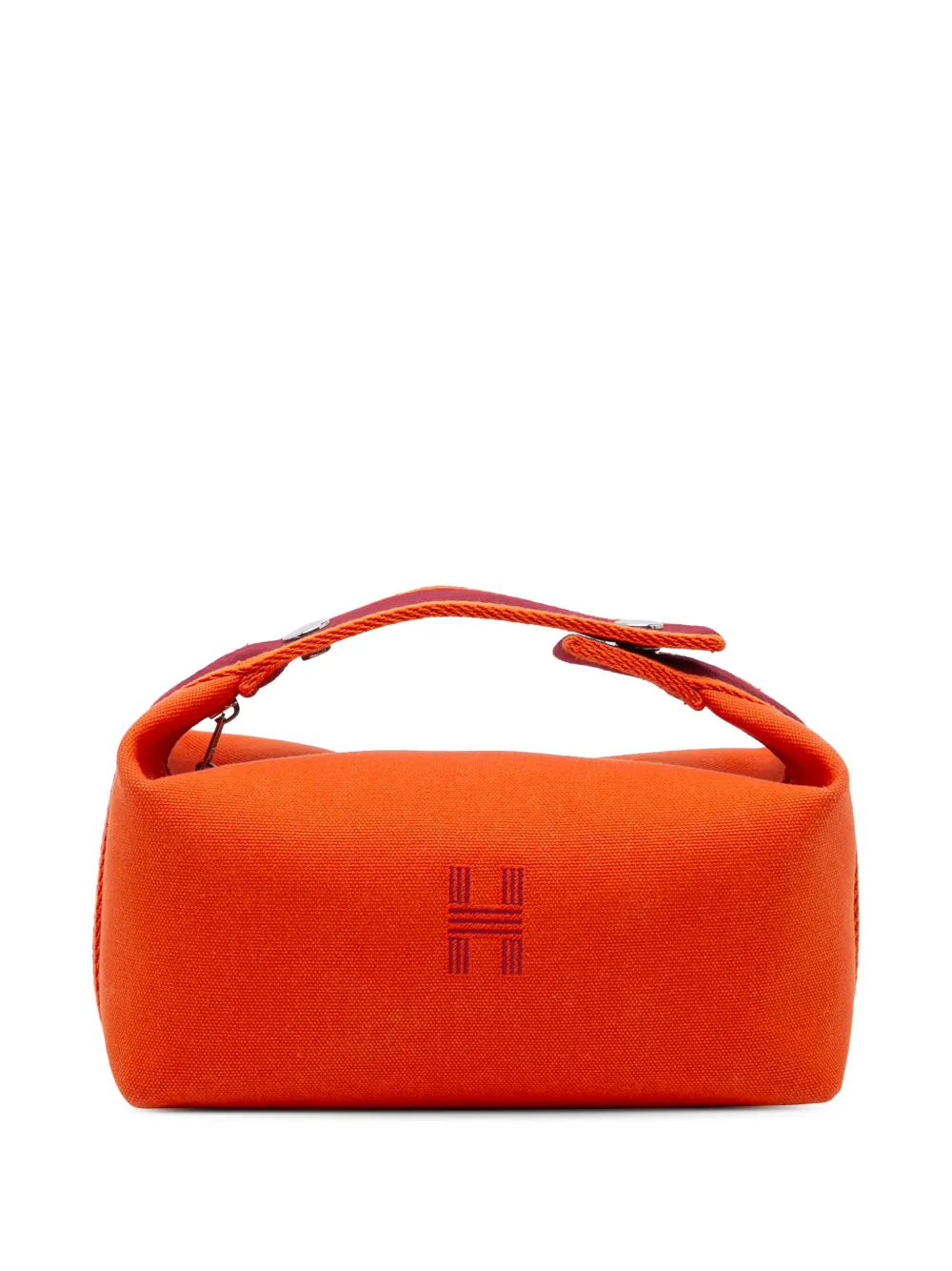 Hermès Pre-Owned 2020-2024 スモール トワル ブリッド ア ブラック バニティバッグ - オレンジ Hermès Pre-Owned 2020-2024 スモール トワル ブリッド ア ブラック バニティバッグ - オレンジ