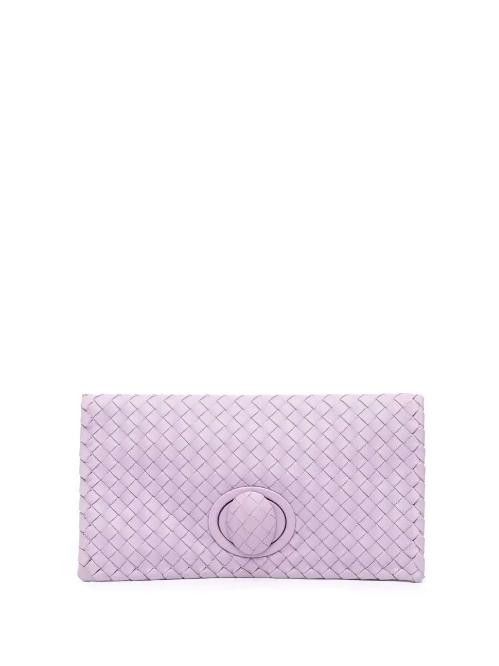 Pre-owned Bottega Veneta 2012-2024 Nappa Intrecciato Turn Lock Clutch Bag