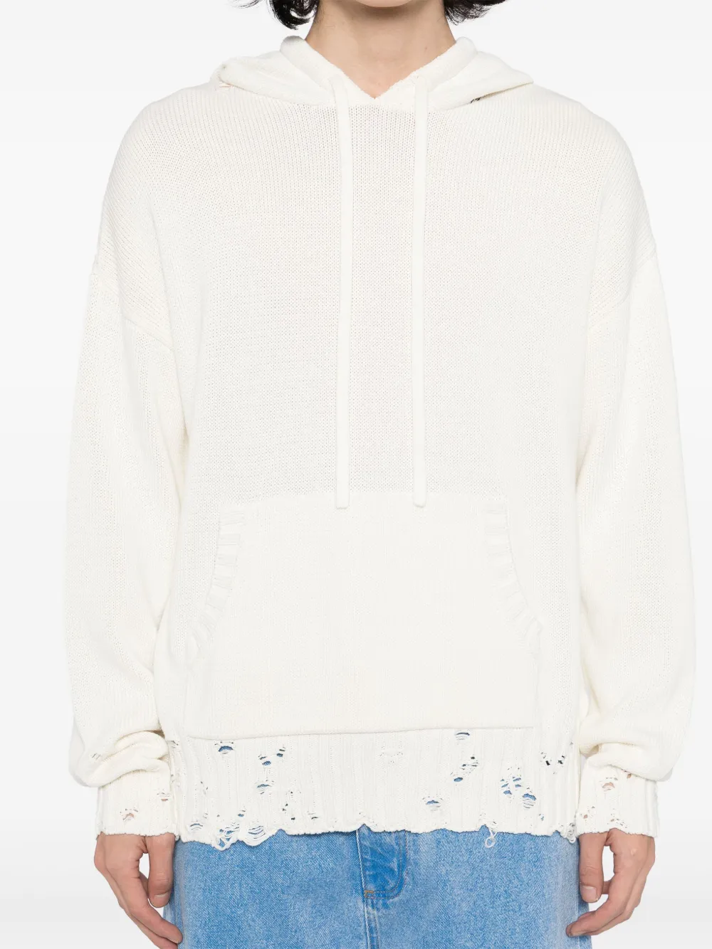 Marni Gebreide hoodie Wit