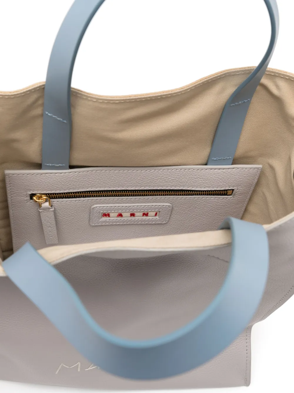 Marni Shopper met logo Grijs