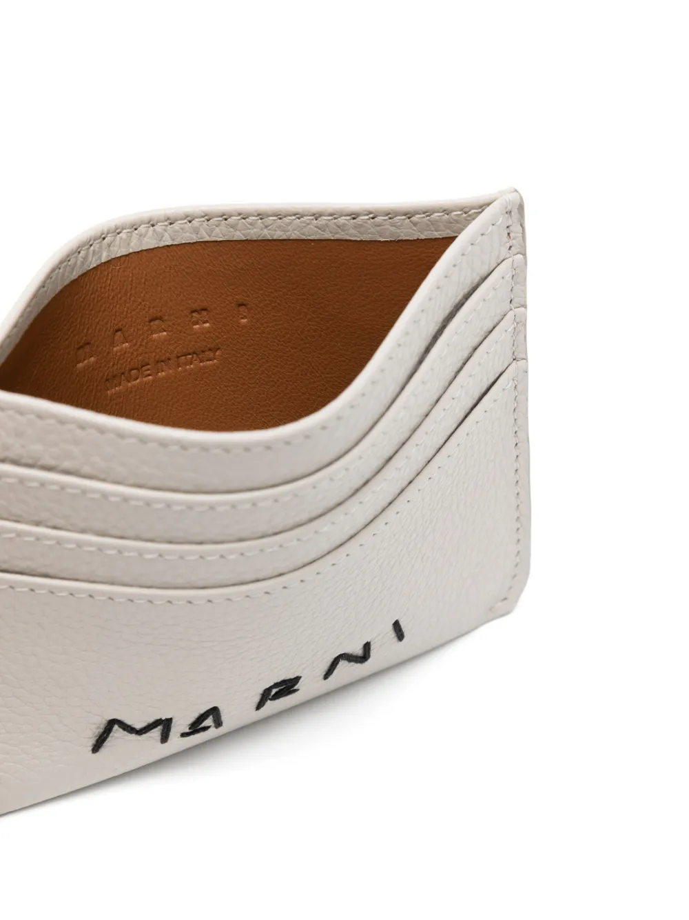 Marni Pasjeshouder met geborduurd logo Grijs