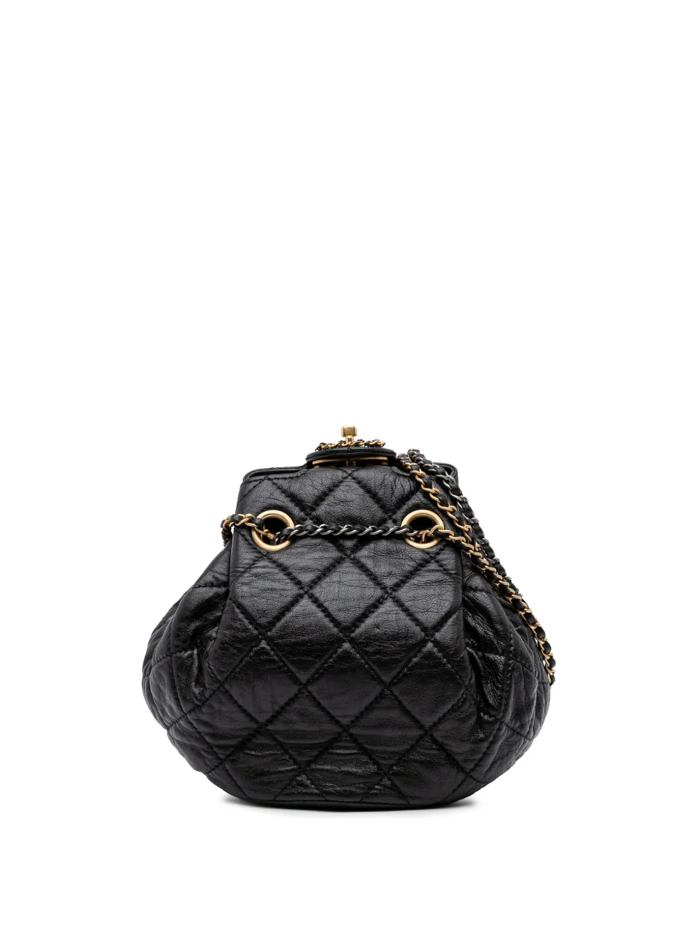 CHANEL Pre-Owned 2021-2025 ココマーク マトラッセ ラムスキン チェーン ドローストリング バケットバッグ - CHANEL Pre-Owned 2021-2025 ココマーク マトラッセ ラムスキン チェーン ドローストリング バケットバッグ -
