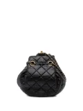 CHANEL Pre-Owned 2021-2025 CC Quilted Lambskin Chain Drawstring bucket bag - Black