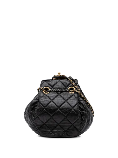 CHANEL Pre-Owned 2021-2025 CC Quilted Lambskin Chain Drawstring bucket bag