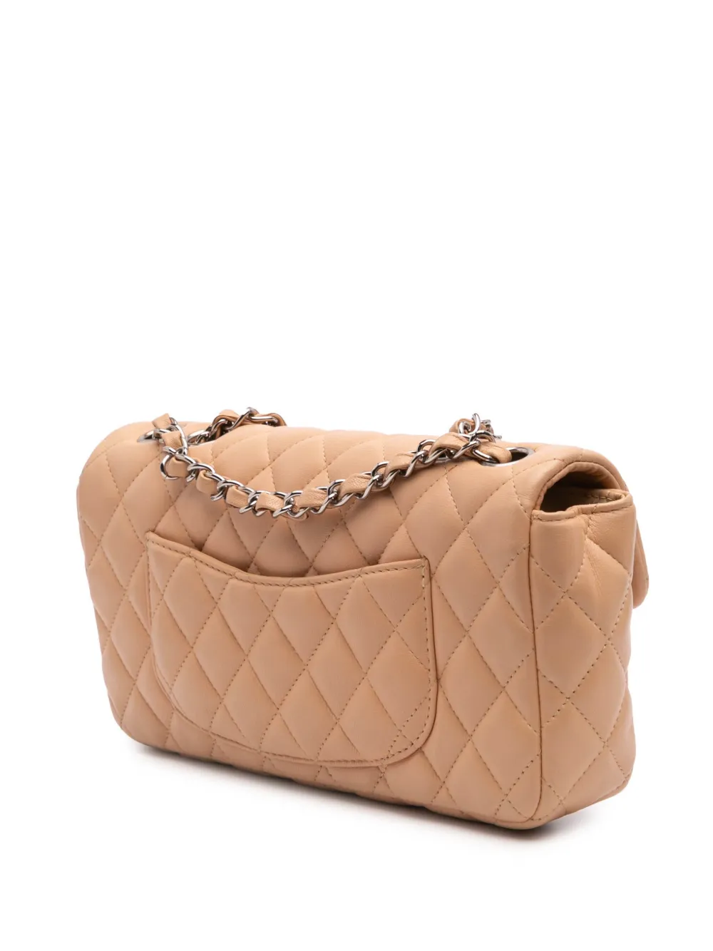 Pre-owned Chanel 2008-2009 Classic Lambskin East West Single Flap Shoulder Bag