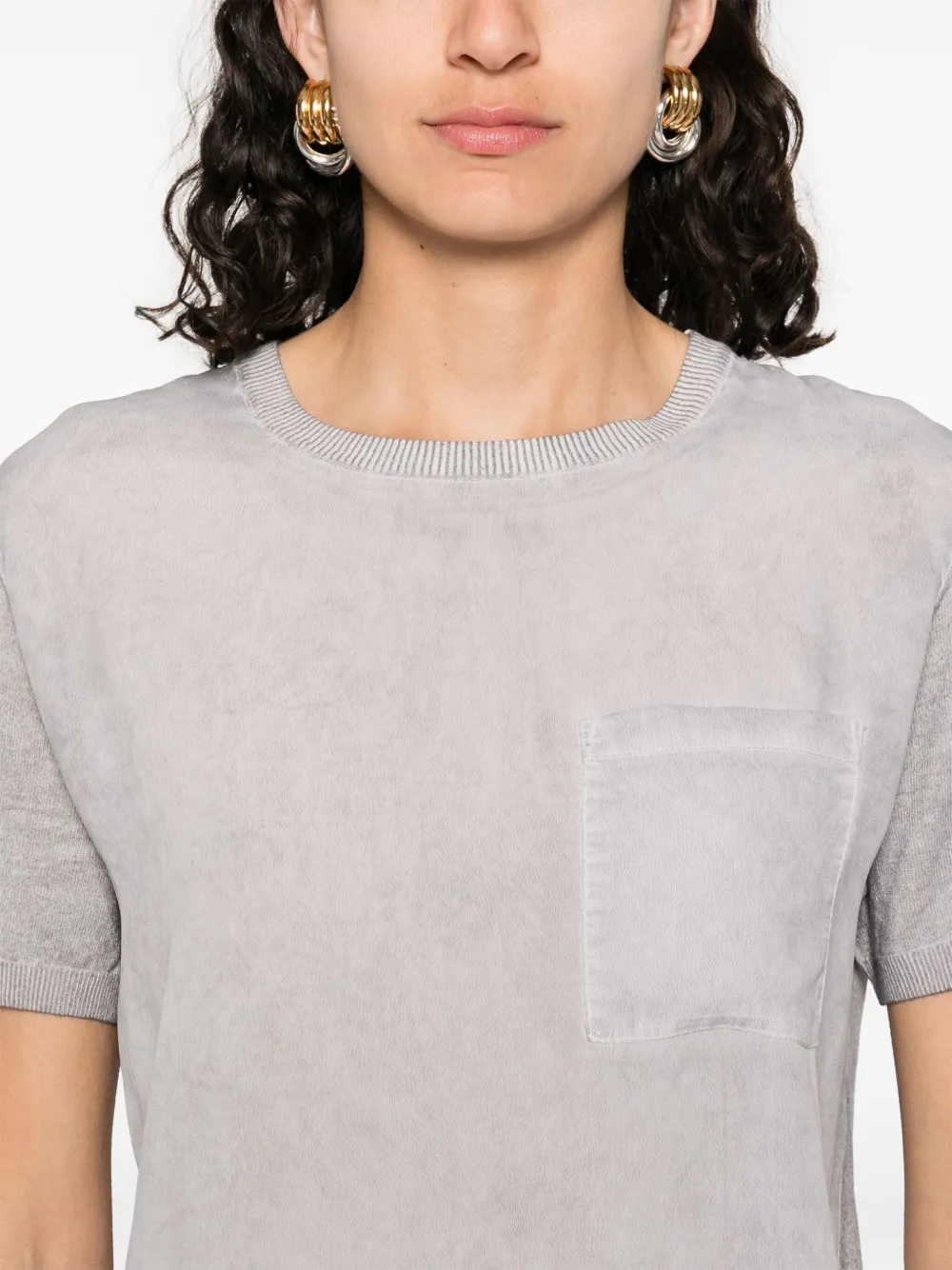 kaos Linnen T-shirt Grijs