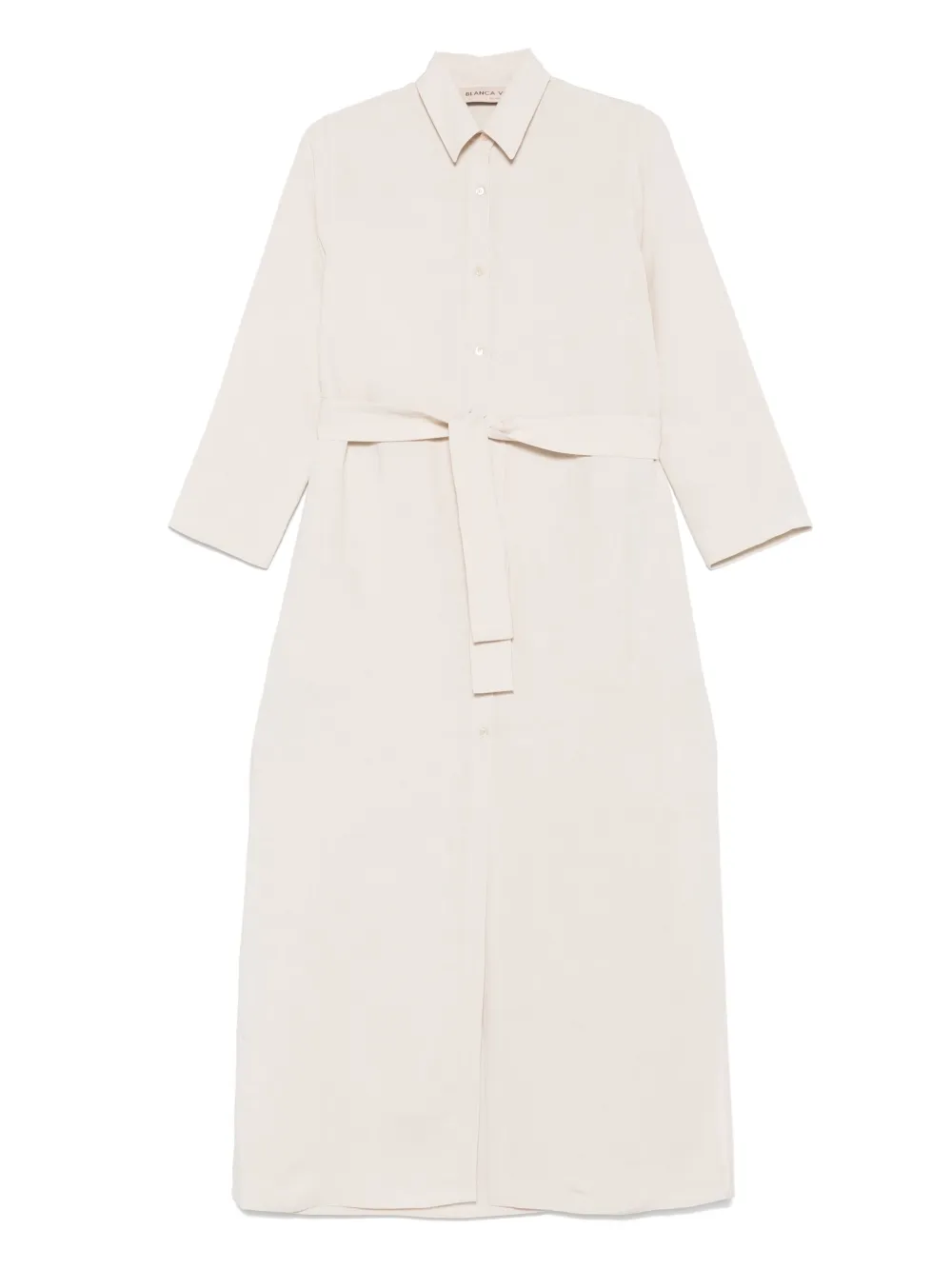 Blanca Vita Linnen midi-jurk Beige