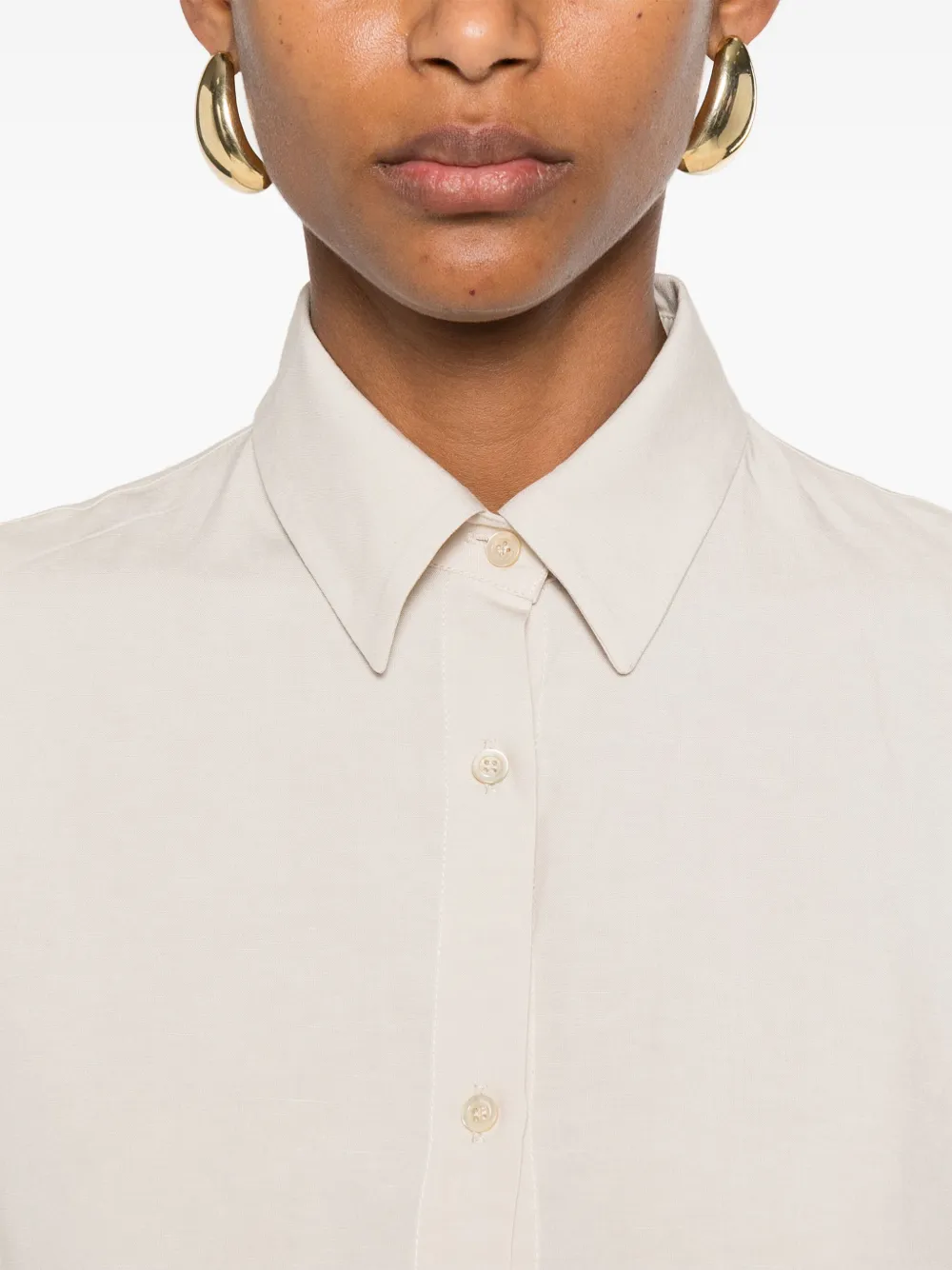 Blanca Vita Linnen midi-jurk Beige