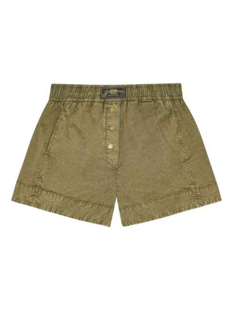 GANNI washed cotton shorts 