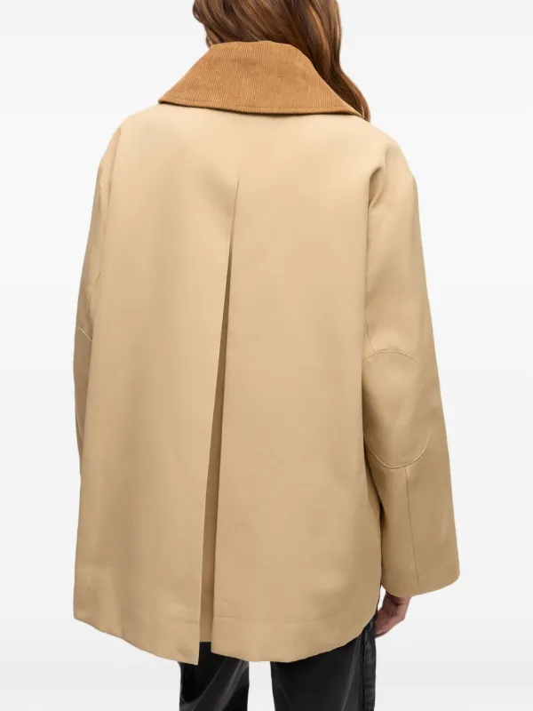 GANNI corduroy-collar Utility Jacket | Neutrals | FARFETCH