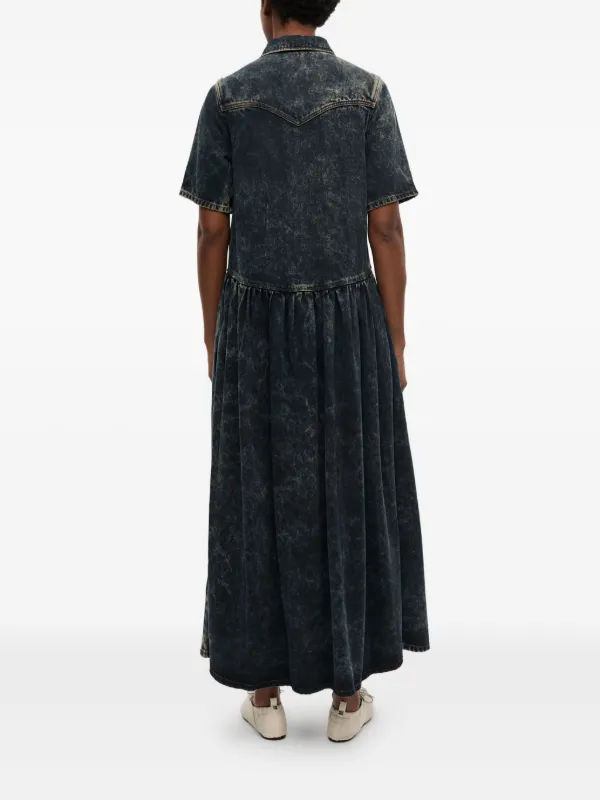 GANNI Denim Midi Dress | Blue | FARFETCH ID GANNI Denim Midi Dress | Blue | FARFETCH ID