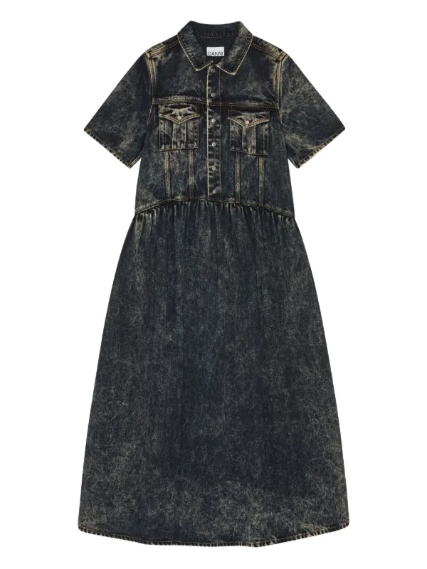 GANNI Denim Midi Dress | Blue | FARFETCH