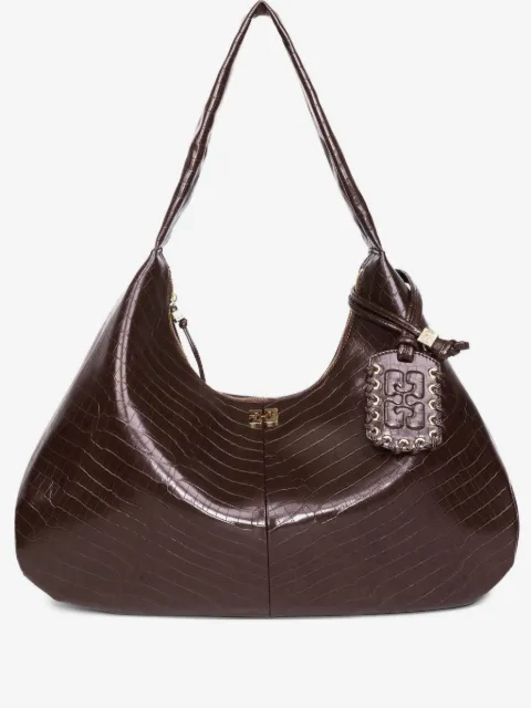 GANNI crocodile-embossed shoulder bag