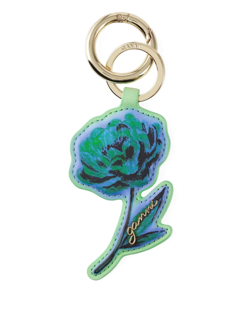 GANNI Flower sleutelhanger Blauw