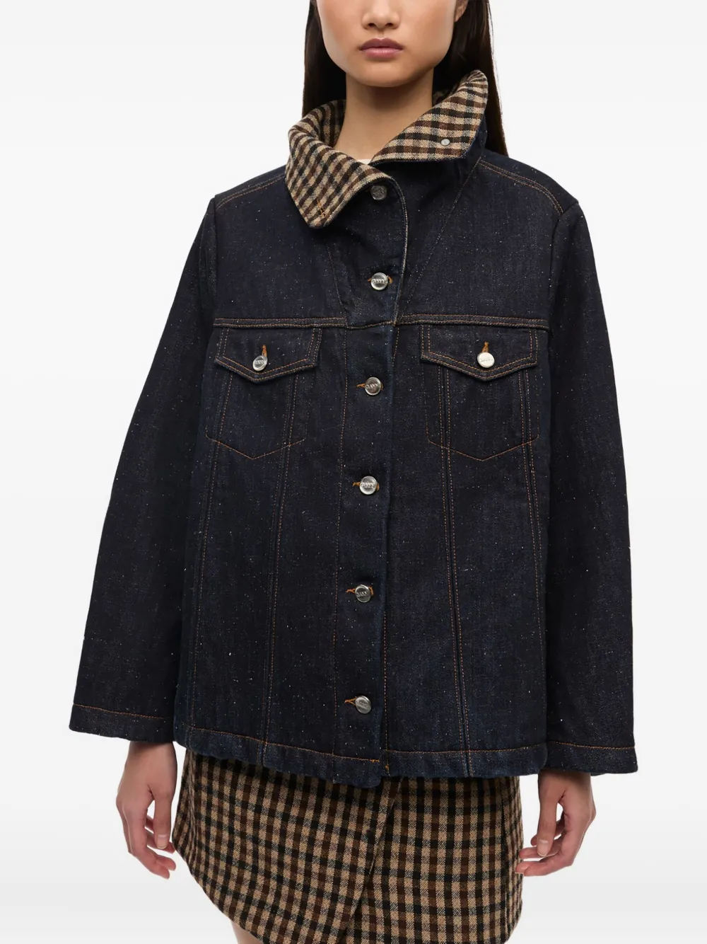 GANNI Denim jack Blauw