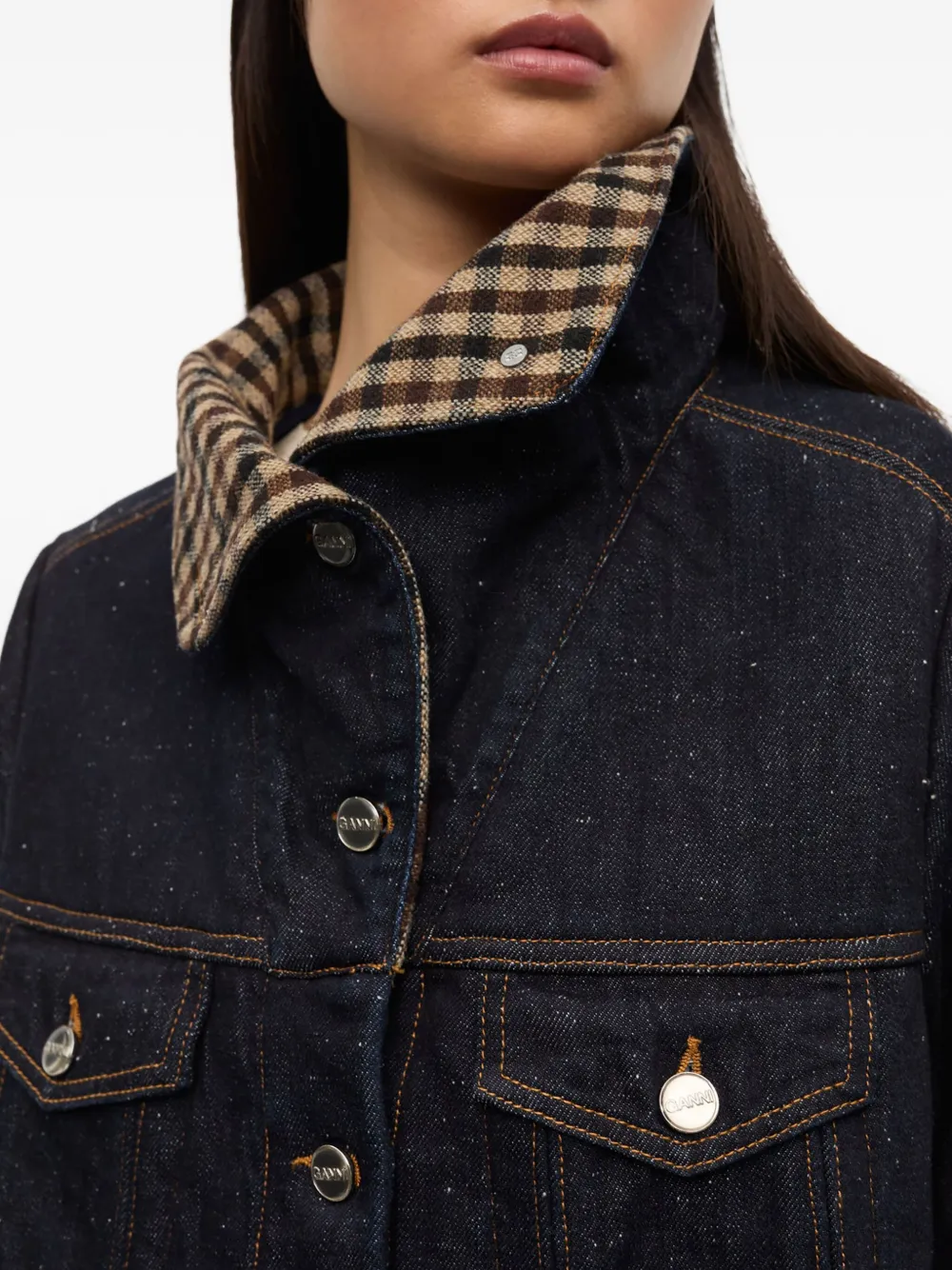 GANNI Denim jack Blauw
