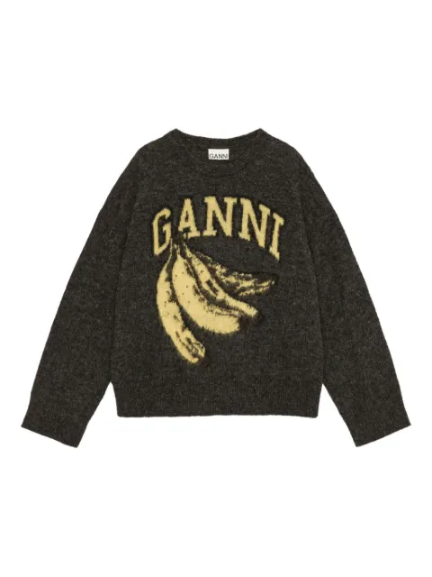 GANNI intarsia-logo jumper