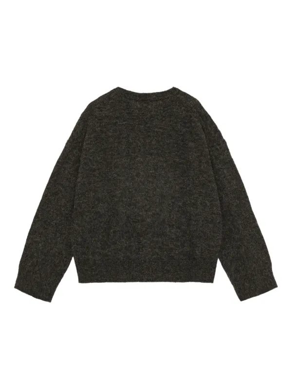 GANNI ガニー　ロゴインターシャセーター GANNI ロゴインターシャ セーター | グレー | FARFETCH JP