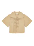 GANNI tie-fastening shirt - Neutrals
