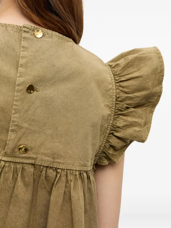 GANNI ラッフル フレアトップ | グリーン | FARFETCH JP