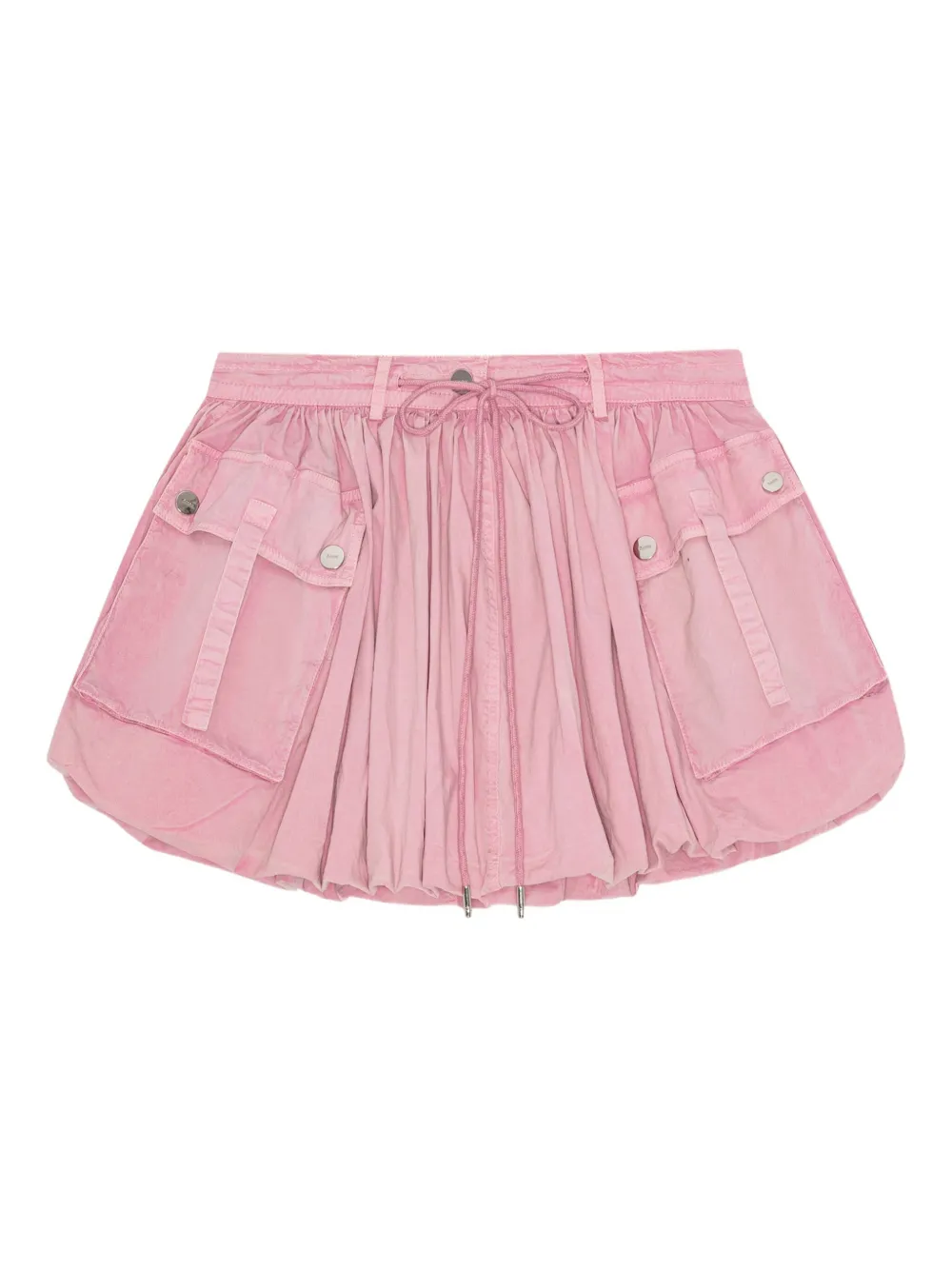 GANNI Mini-plooirok met trekkoordtaille Roze