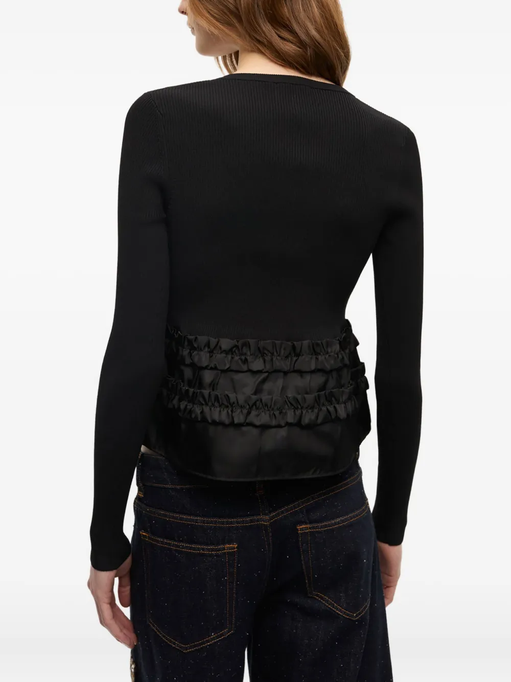 GANNI Blouse met ruches Zwart