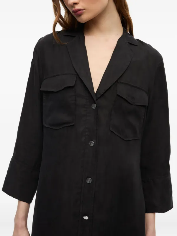 ganni black shirt dress Ganni Washed Mini Shirt Dress