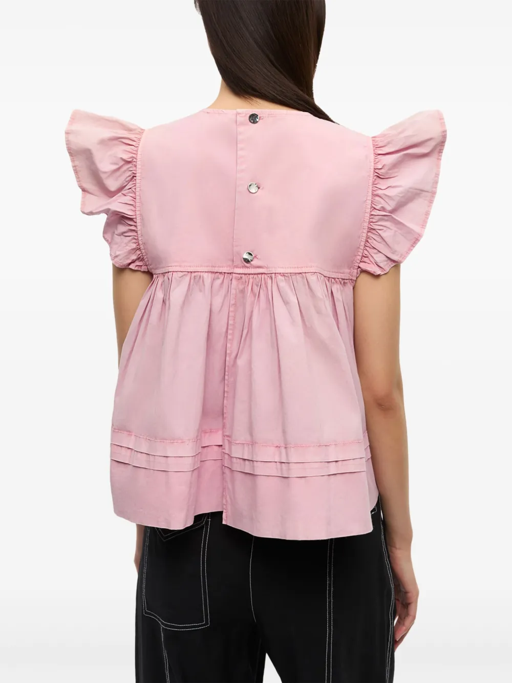 GANNI Blouse van stretch-katoen Roze