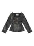 GANNI square-neck denim jacket - Black