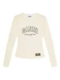 GANNI logo-print long-sleeve top - Neutrals
