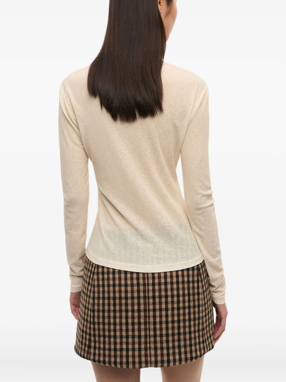 GANNI Top met logoprint Beige