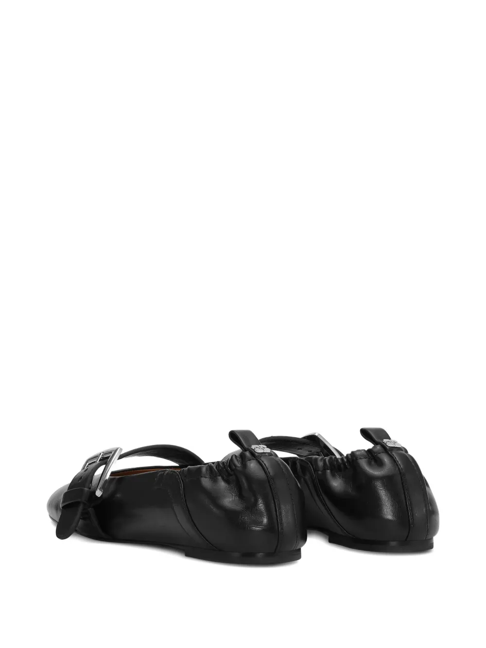 GANNI faux-leather ballet flats Black