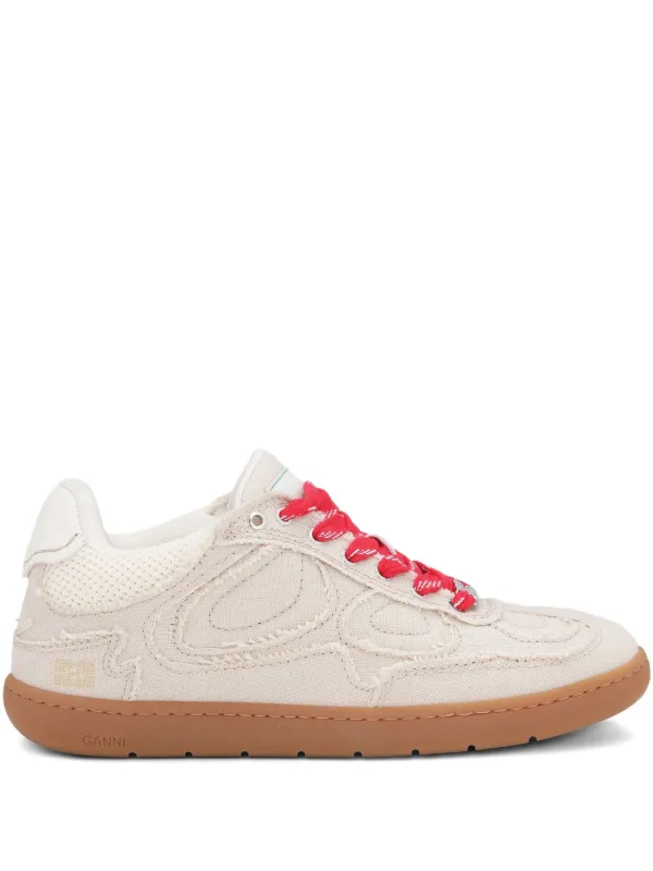 Ganni Panelled Sneakers in Neutrals