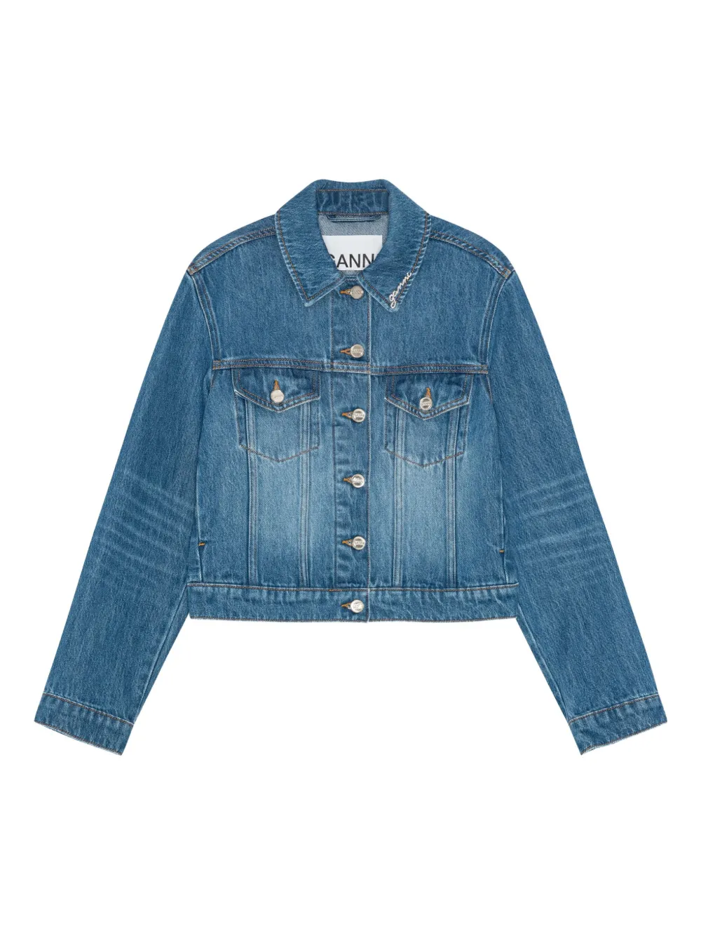 GANNI Denim jack Blauw