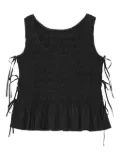 GANNI smocked peplum top - Black