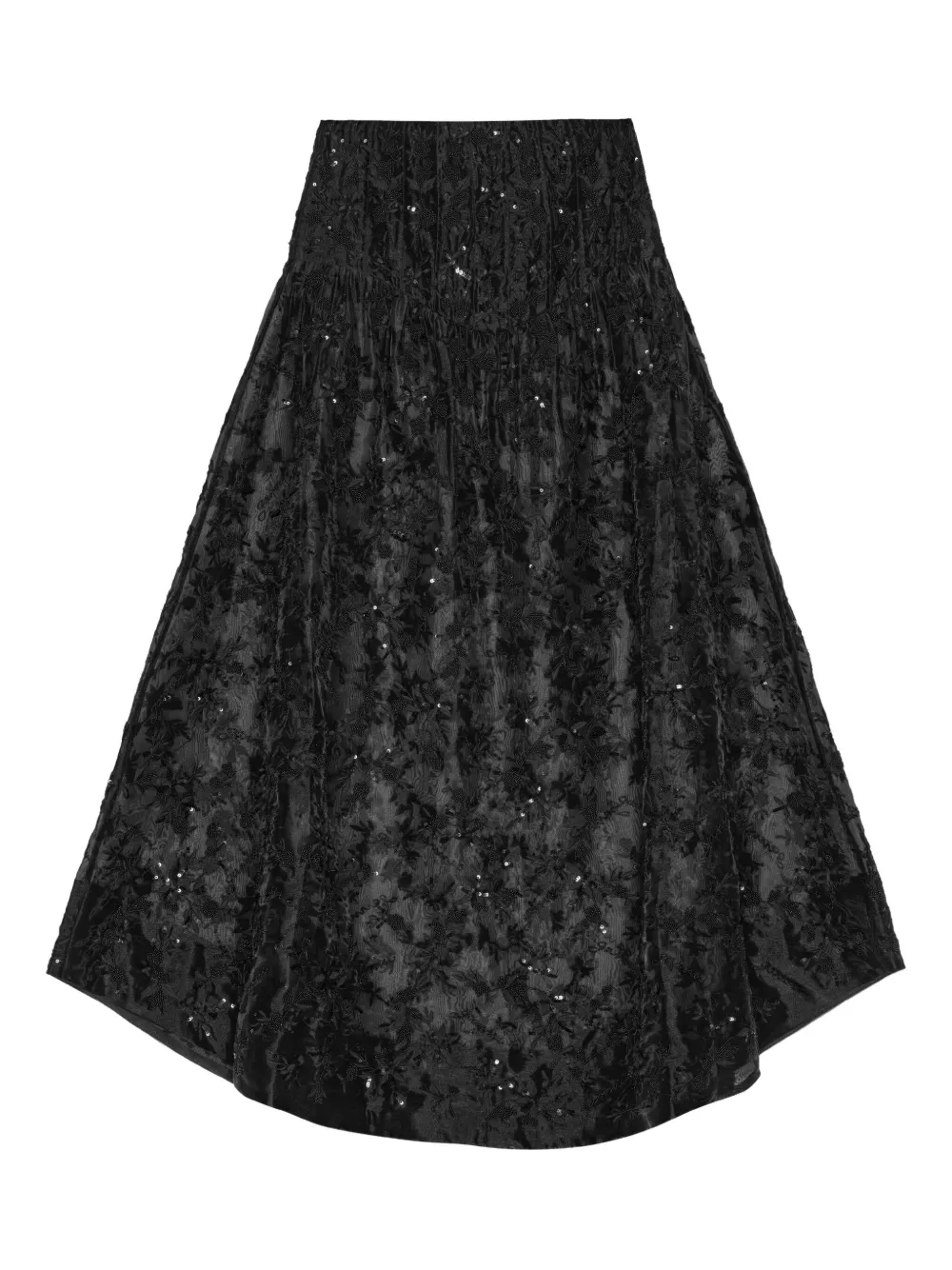sequin-embellished floral skirt