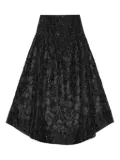 GANNI sequin-embellished floral skirt - Black