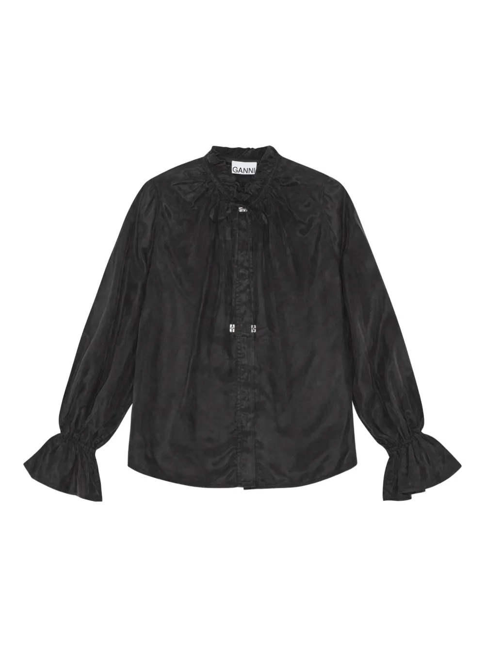 ruffled-collar blouse