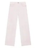 GANNI logo-patch jeans - Pink
