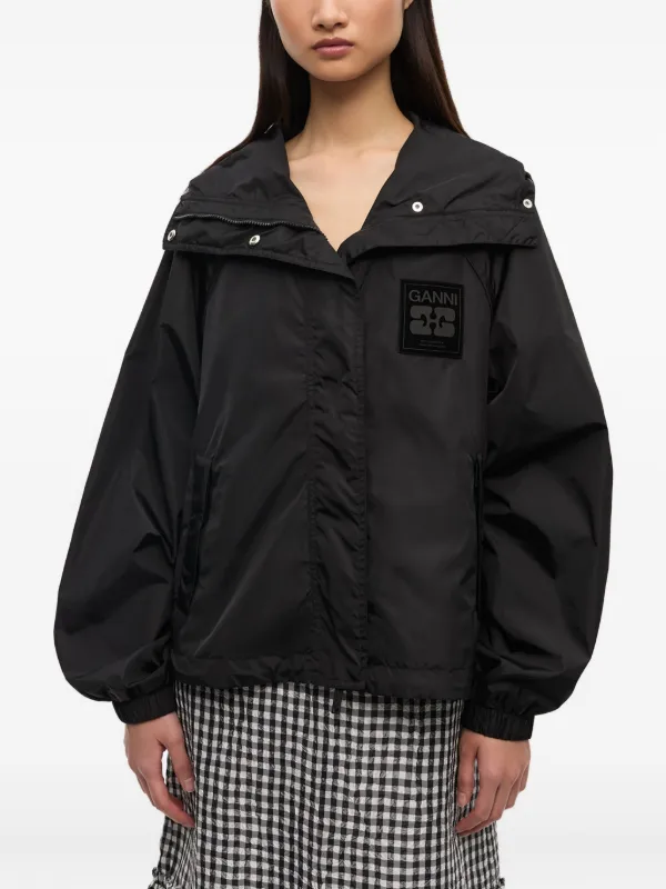 GANNI Hooded Jacket | Black | FARFETCH PH