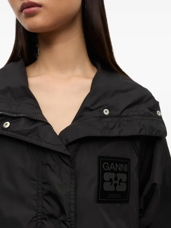 GANNI Hooded Jacket | Black | FARFETCH PH