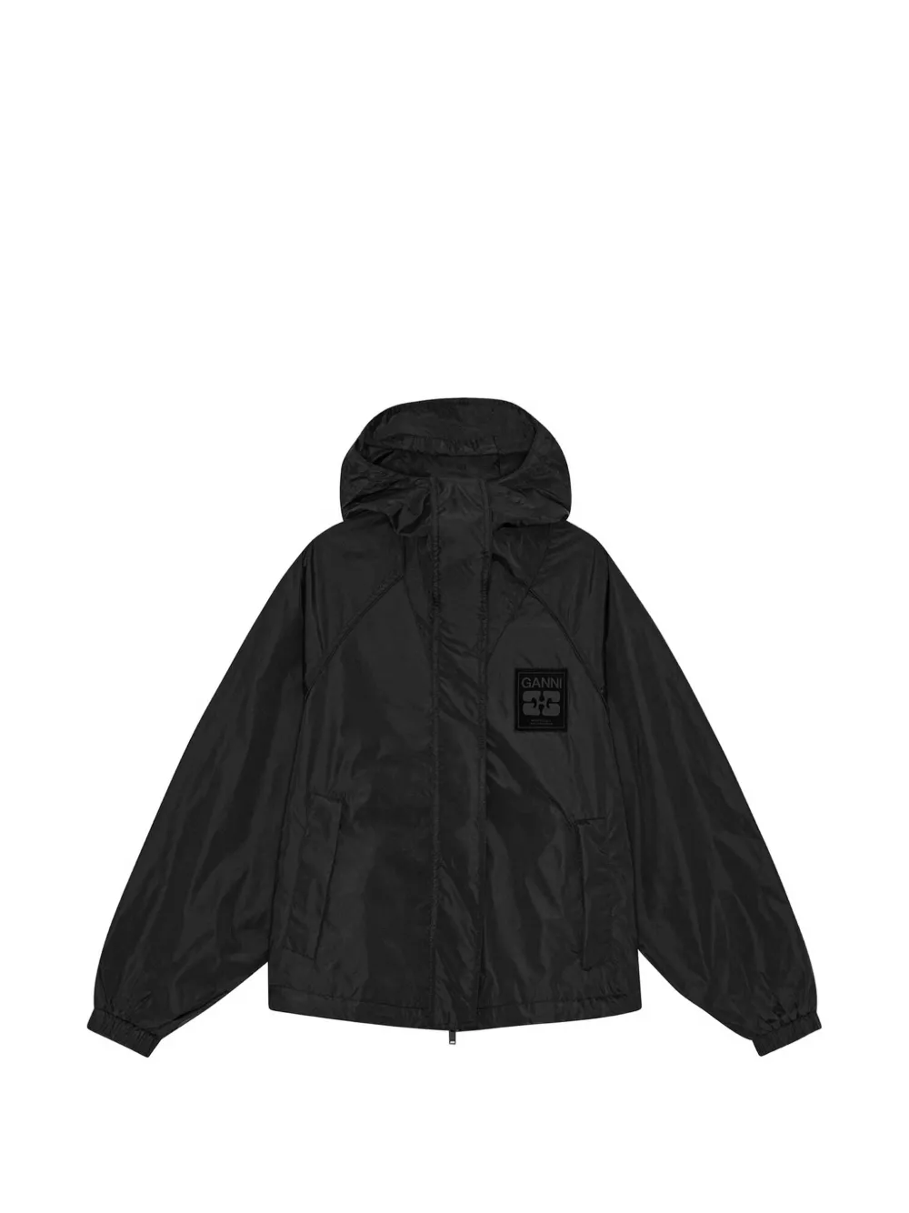 GANNI Nylon jack Zwart