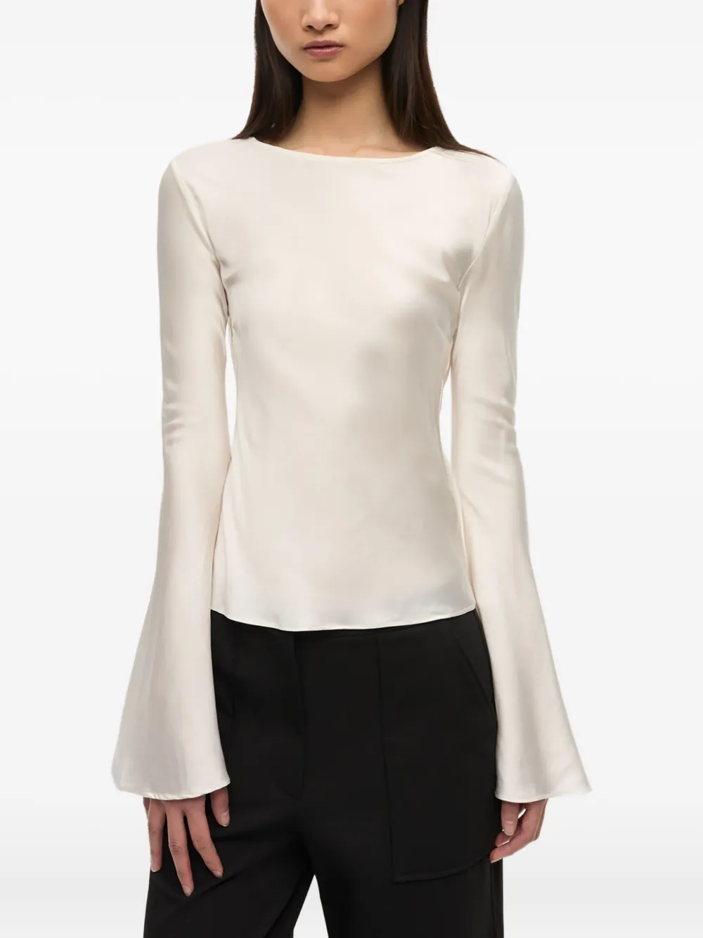 GANNI Satijnen shirt Wit