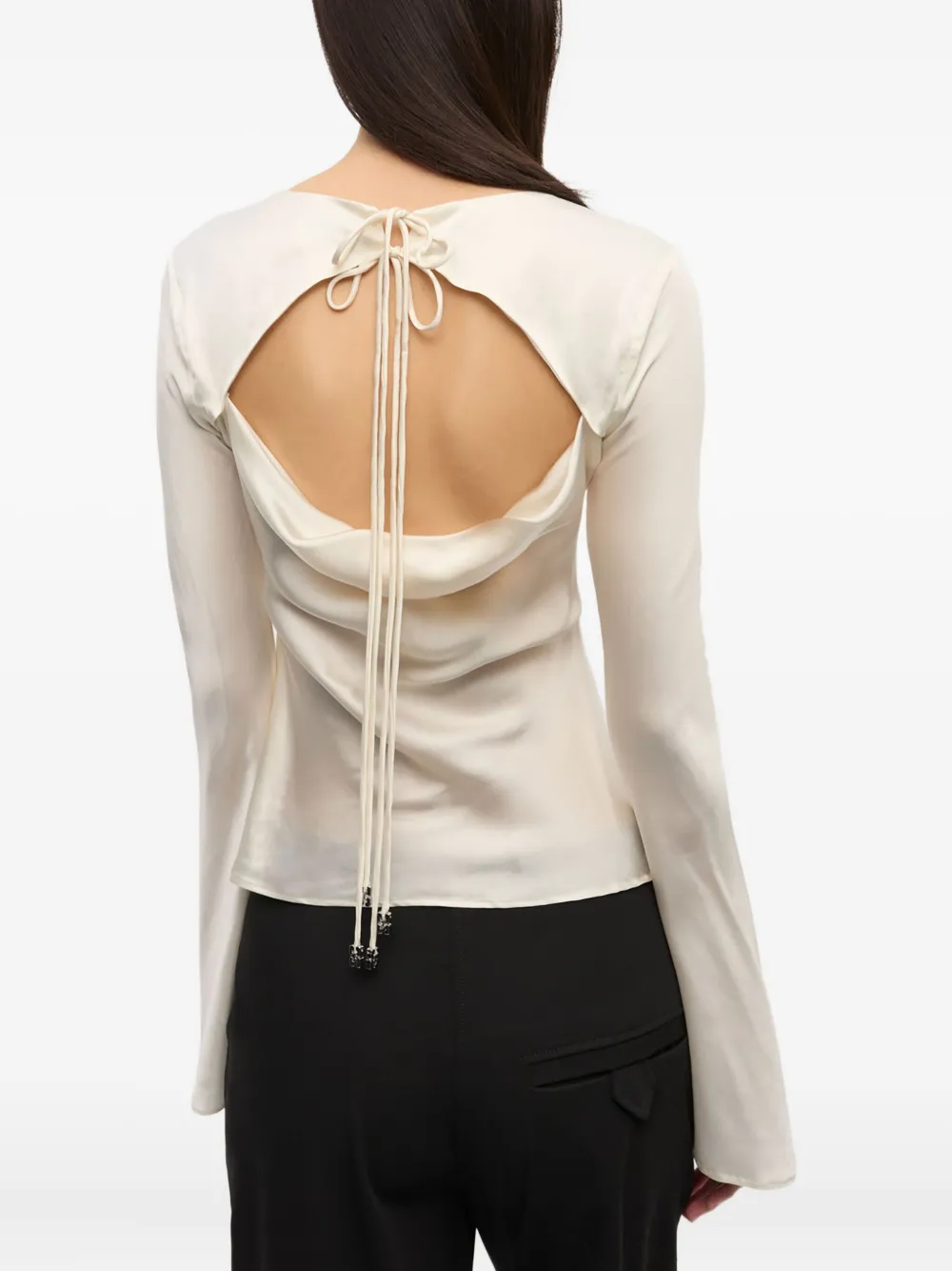 GANNI Satijnen shirt Wit