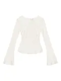 GANNI satin blouse - White