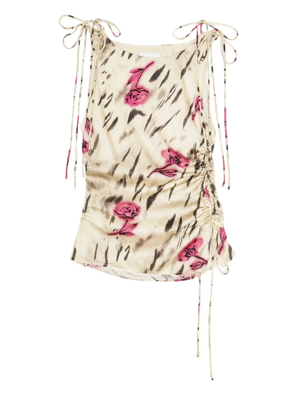 GANNI Shirt met bloemenprint Beige