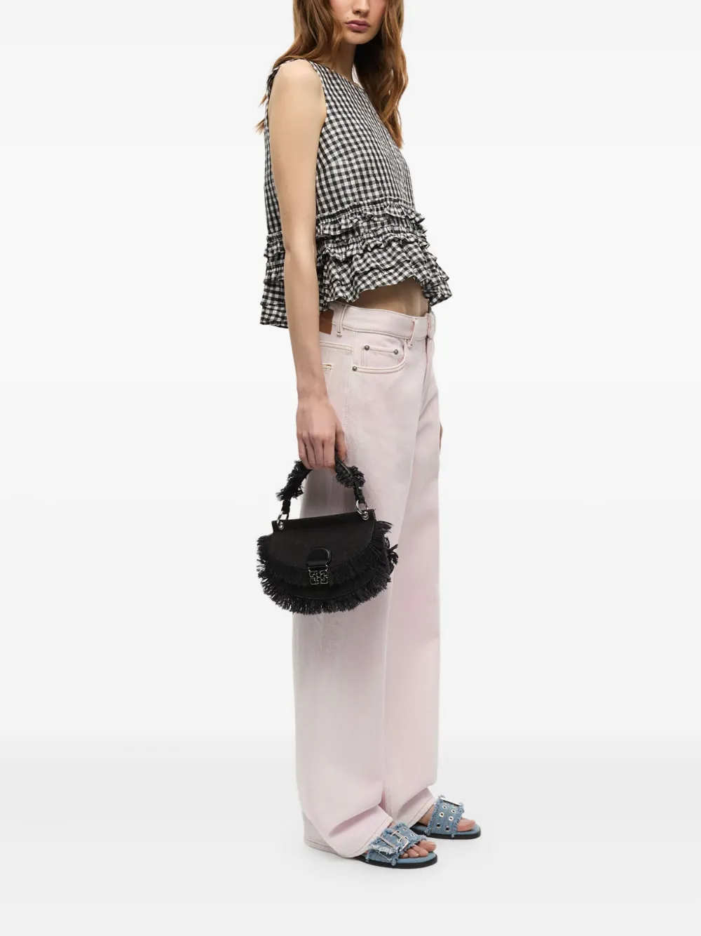 GANNI Denim shopper - Zwart